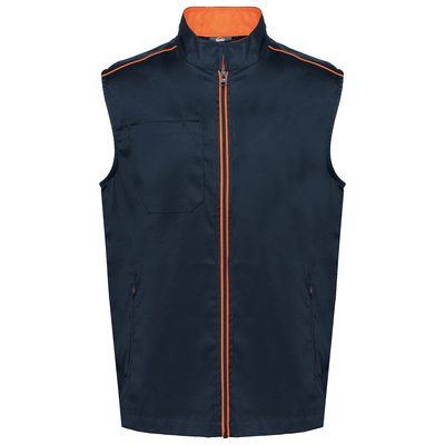Chaleco hombre con bolsillos Navy / Fluorescent Orange 5XL