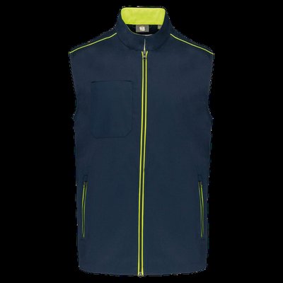 Chaleco hombre con bolsillos Navy / Fluorescent Yellow L