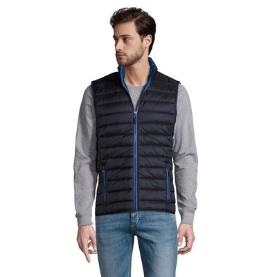 Chaleco Ligero Hombre Cuello Alto Azul Mar S