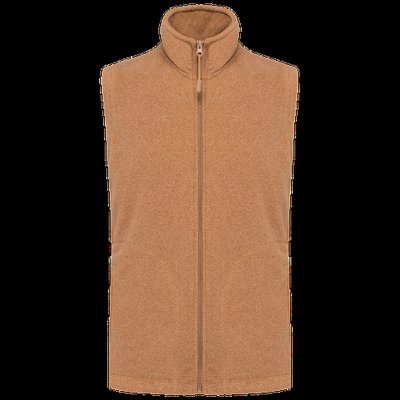 Chaleco micropolar hombre cremallera y bolsillos Camel Heather 3XL