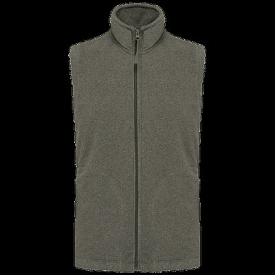 Chaleco micropolar hombre cremallera y bolsillos Green Marble Heather XL