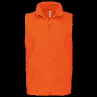 Chaleco micropolar hombre cremallera y bolsillos Orange L