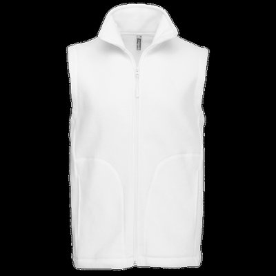 Chaleco micropolar hombre cremallera y bolsillos White S