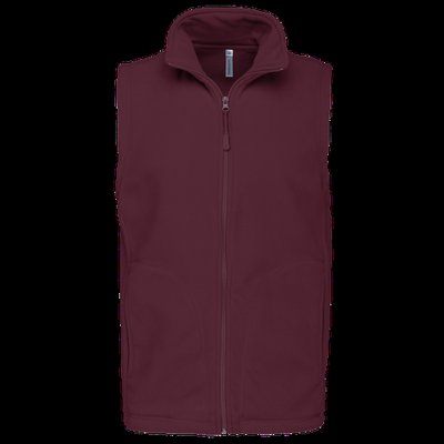 Chaleco micropolar hombre cremallera y bolsillos Wine M