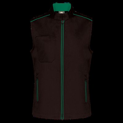 Chaleco mujer con bolsillos Black / Kelly Green M