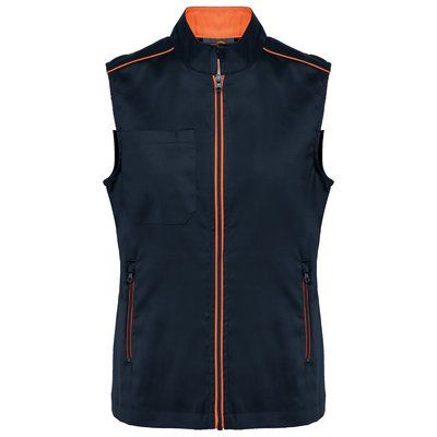 Chaleco mujer con bolsillos Navy / Fluorescent Orange S