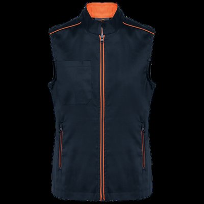 Chaleco mujer con bolsillos Navy / Fluorescent Orange Xs