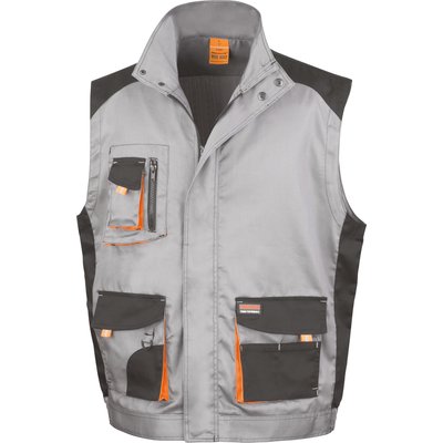 Chaleco multibolsillos con cuello alto y cremallera Grey / Black / Orange 50 UK