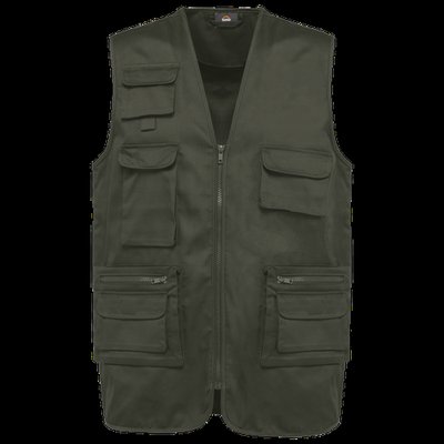 Chaleco multibolsillos con forro unisex Dark Khaki XXL