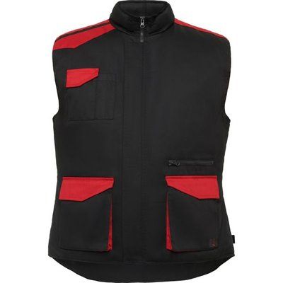 Chaleco trabajo multibolsillos Negro/Rojo 2XL