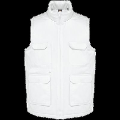 Chaleco multibolsillos unisex White Xxl