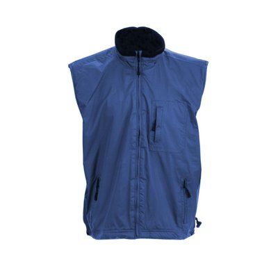 Chaleco Polar con Interior en Negro Azul Royal L