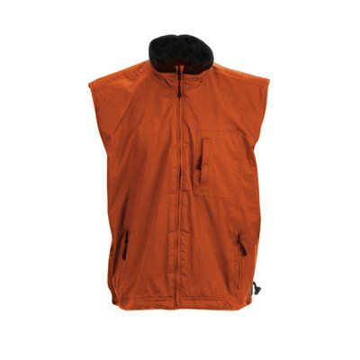 Chaleco Polar con Interior en Negro Naranja M