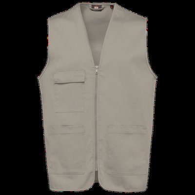 Chaleco polialgodón multibolsillos Beige M