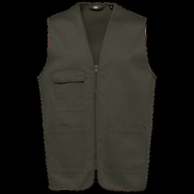 Chaleco polialgodón multibolsillos Dark Khaki 5Xl