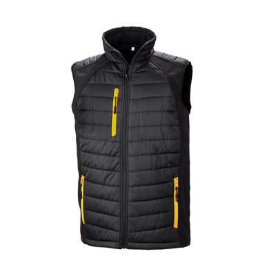 Chaleco Softshell acolchado reciclado Black / Yellow M