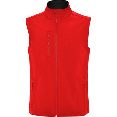 Chaleco softshell cremallera y forro polar Rojo L