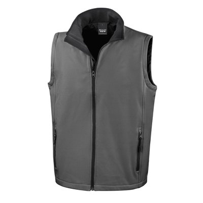 Chaleco Softshell hombre resistente al agua CHARCOAL / BLACK 4XL