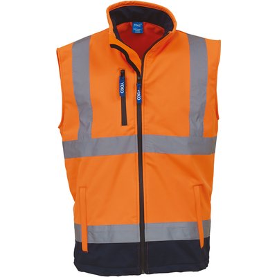 Chaleco Softshell con reflectante Hi Vis Orange / Navy 3Xl