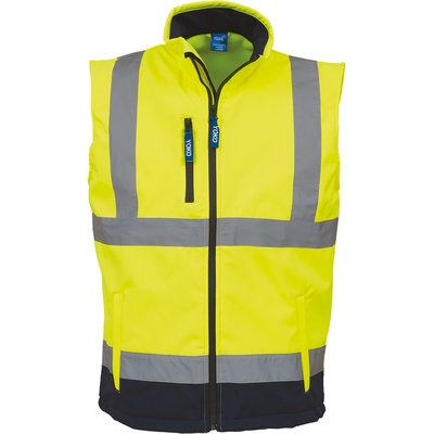 Chaleco Softshell con reflectante Hi Vis Yellow / Navy M