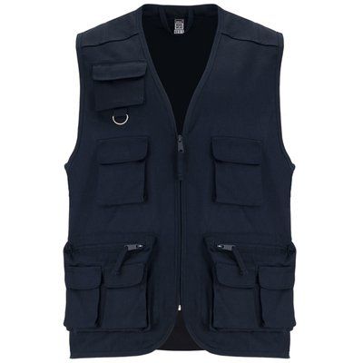 Chaleco de Trabajo con Cremallera Marino XL