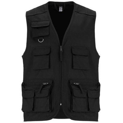Chaleco de Trabajo con Cremallera Negro 2XL