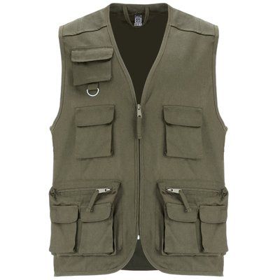 Chaleco de Trabajo con Cremallera Verde militar S