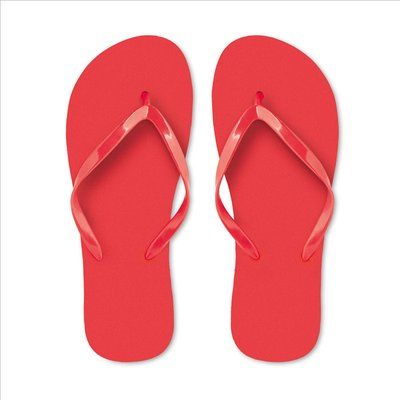 Chanclas de playa con tiras PVC Rojo