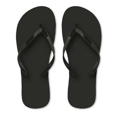 Chanclas de playa con tiras PVC talla L Negro