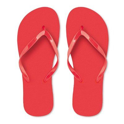 Chanclas de playa con tiras PVC talla L Rojo