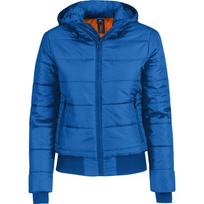 Chaqueta acolchada con capucha mujer Royal Blue / Orange XXL