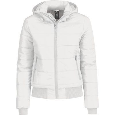 Chaqueta acolchada con capucha mujer White / Warm Grey XXL