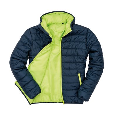 Chaqueta acolchada cortavientos hidrófuga Navy / Lime L