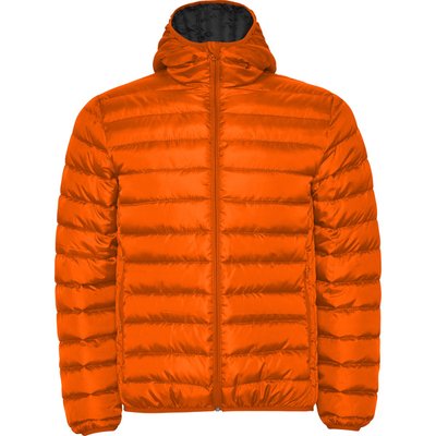 Chaqueta Acolchada Hombre con Capucha NARANJA BERMELLON S