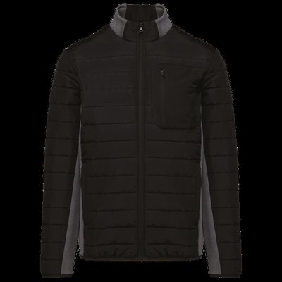 Chaqueta acolchada hombre cuello alto Black / Dark Grey Heather M