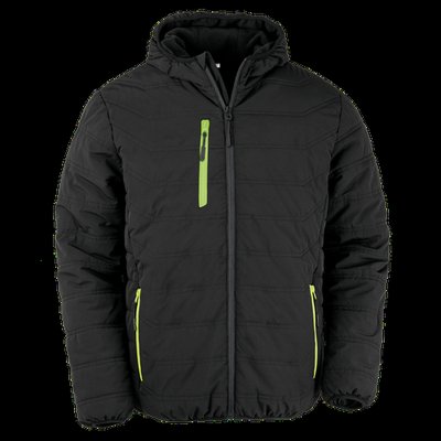 Chaqueta acolchada reciclada Black / Lime XS