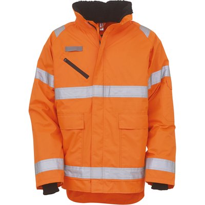 Chaqueta alta visibilidad impermeable con capucha Hi Vis Orange Xl