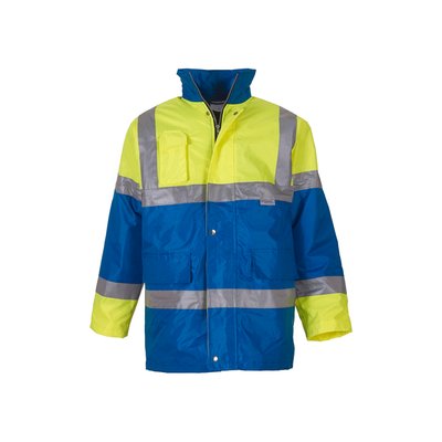 Chaqueta Alta Visibilidad Impermeable Cortavientos Hi Vis Yellow / Royal Blue L