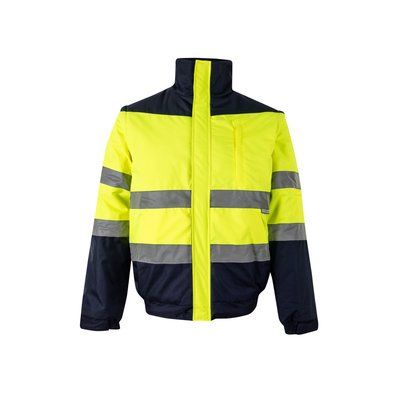 Chaqueta bicolor acolchada con bandas reflectantes Azul Marino/Amarillo 4Xl