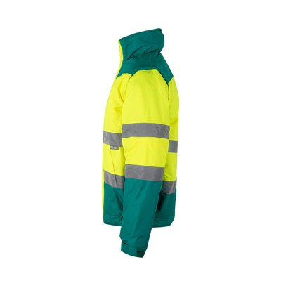 Chaqueta bicolor acolchada con bandas reflectantes