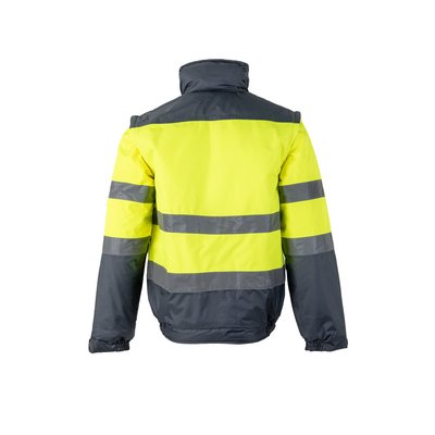 Chaqueta bicolor acolchada con bandas reflectantes