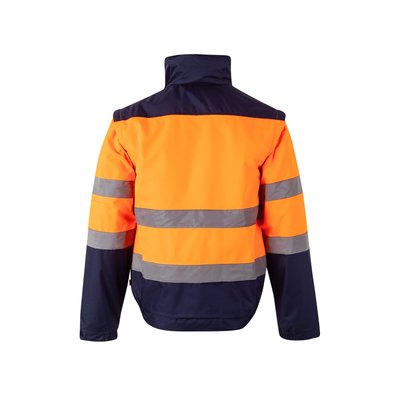 Chaqueta bicolor acolchada con bandas reflectantes