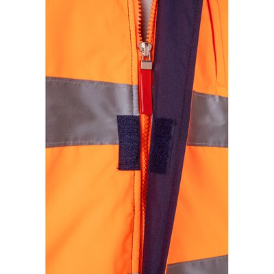 Chaqueta bicolor acolchada con bandas reflectantes