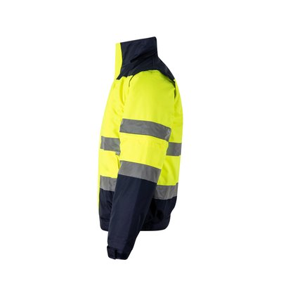 Chaqueta bicolor acolchada con bandas reflectantes