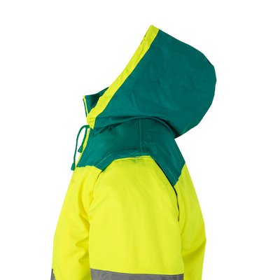 Chaqueta bicolor acolchada con bandas reflectantes