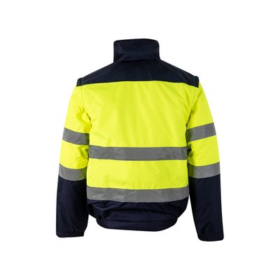 Chaqueta bicolor acolchada con bandas reflectantes