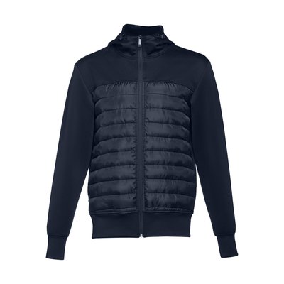 Chaqueta con capucha de tafetán Azul Marino XL