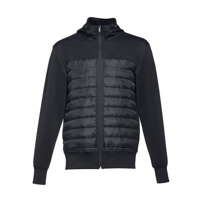 Chaqueta con capucha de tafetán Negro S