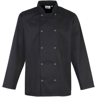 Chaqueta de chef con botones a presión Black M