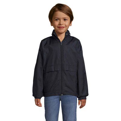 Chaqueta Cortavientos Niño Impermeable con Capucha Azul Mar 5XL